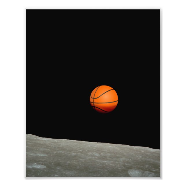 Foto terra de basquetebol do universo espacial da lua (Frente)