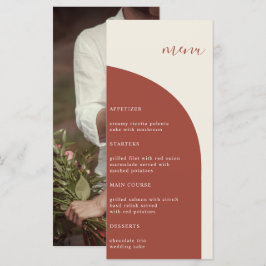 Foto: Terracotta Arch Modern Wedn Menu Janto