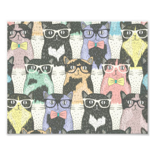 Foto Teste padrão bonito dos gatos do hipster