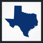 Foto Texas em Azul<br><div class="desc">Forma do estado do Texas em azul sobre fundo branco. Você pode mudar essa cor de fundo.</div>