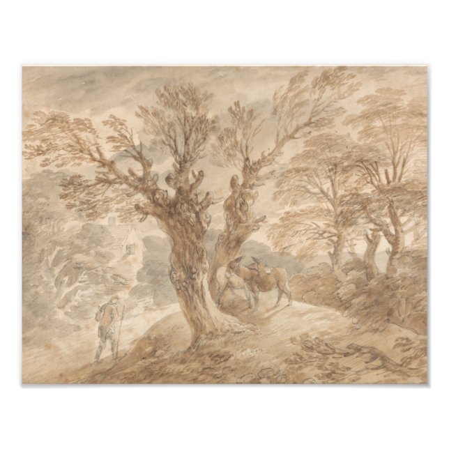 Foto Thomas Gainsborough - Paisagem arborizada com camp (Frente)