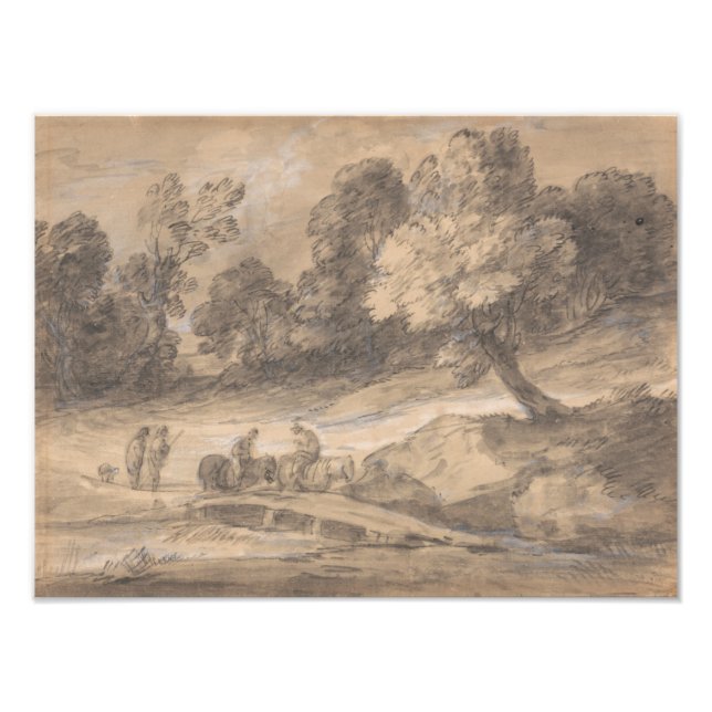 Foto Thomas Gainsborough - Paisagem arborizada com Figu (Frente)