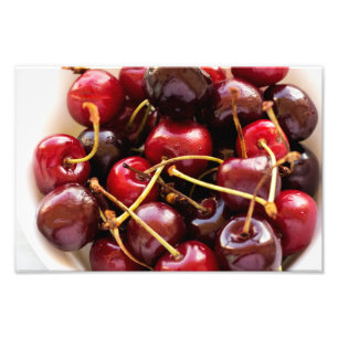 Foto tigela de cerejas
