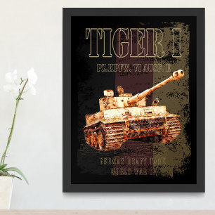 Foto Tiger I German Heavy Tank WII com bandeira alemã