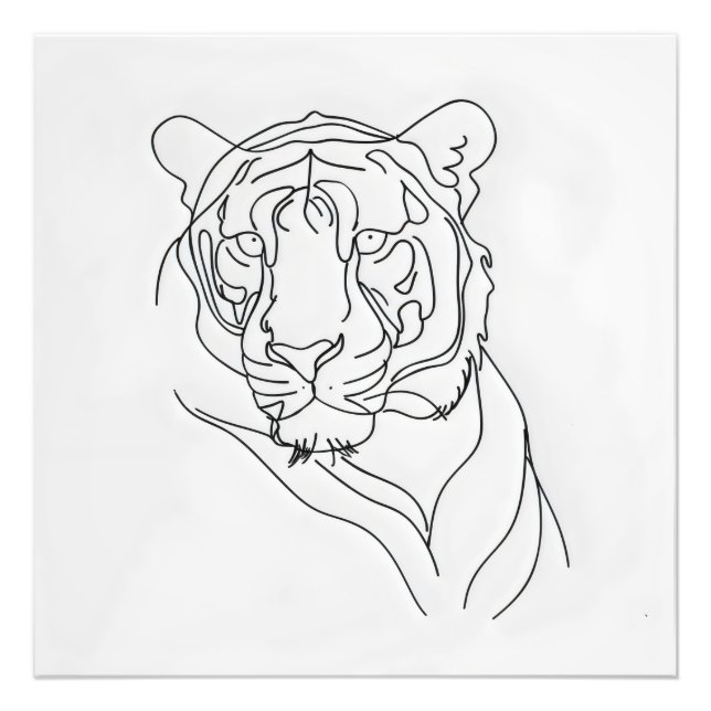 Foto Tiger's Head Line Art (Frente)
