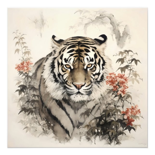 Foto Tigre e Flores (Frente)