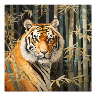 Foto Tigre na Floresta de Bambu
