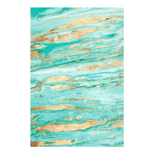 Foto Tinta Líquida Abstrata de Mármore Dourado Menta El