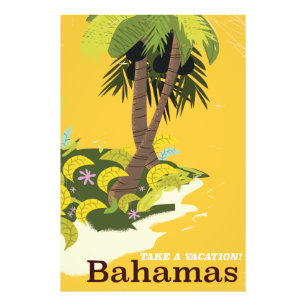 Foto Tire uma Viagem Bahamas pôster de viagem vintage