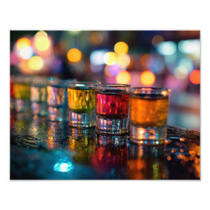 Foto Tiros Coloridos Luzes de Bar Noturno Neon