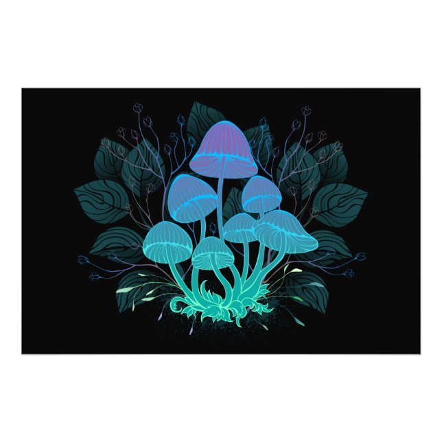 Foto Toadstools em arbustos (Frente)