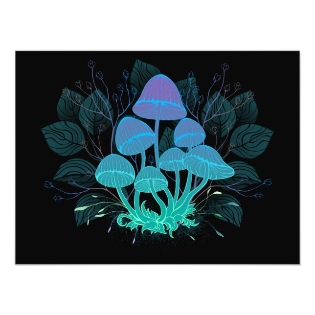 Foto Toadstools em arbustos (Frente)