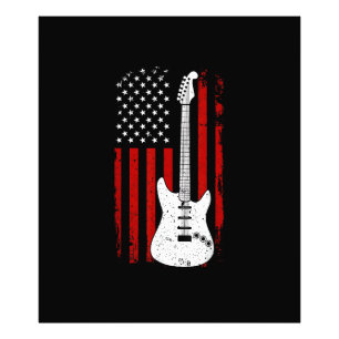 Foto Toca Música Bandeira Americana US Guitarras Elétri