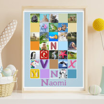 Toddler Alphabet Animal Poster Personalizado