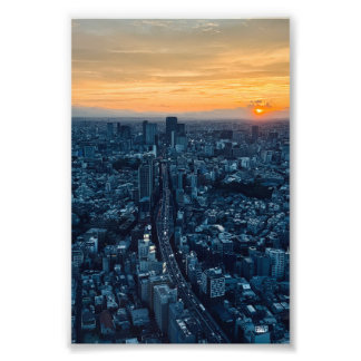 Foto Tokyo Skyline bei Sonnenuntergang Urban City