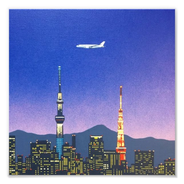 Foto Tóquio Japão Skyline 80s Hiroshi Nagai Art (Frente)