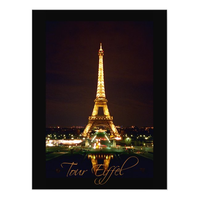 Foto Torre Eiffel em Impressão fotográfico noturno (Frente)