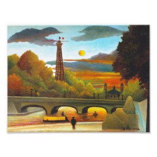 Foto Torre Eiffel Henri Rousseau ao Pôr do Sol Impressã