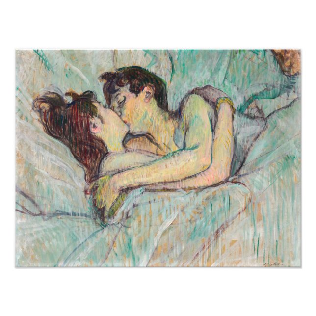 Foto Toulouse-Lautrec - Na Cama, O Beijo (Frente)
