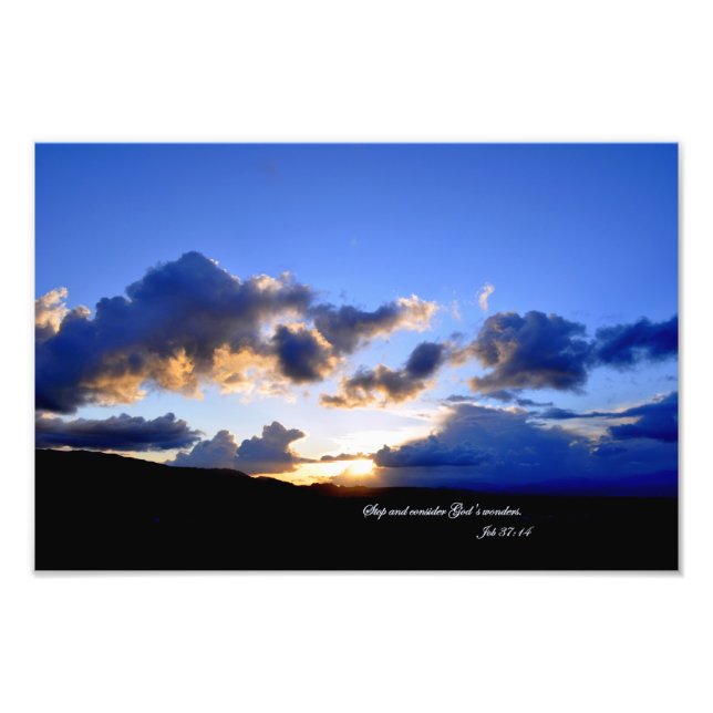 Foto Trabalho 37:14 Pare e considere as maravilhas de D (Frente)