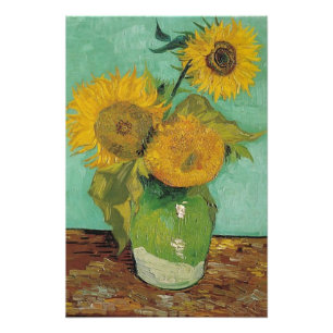 Foto Três Sunflower em um Vase, Vincent van Gogh.