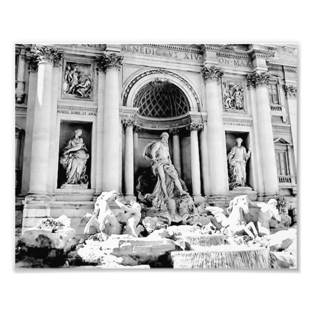 Foto Trevi Fountain, Preto e Branco (Frente)