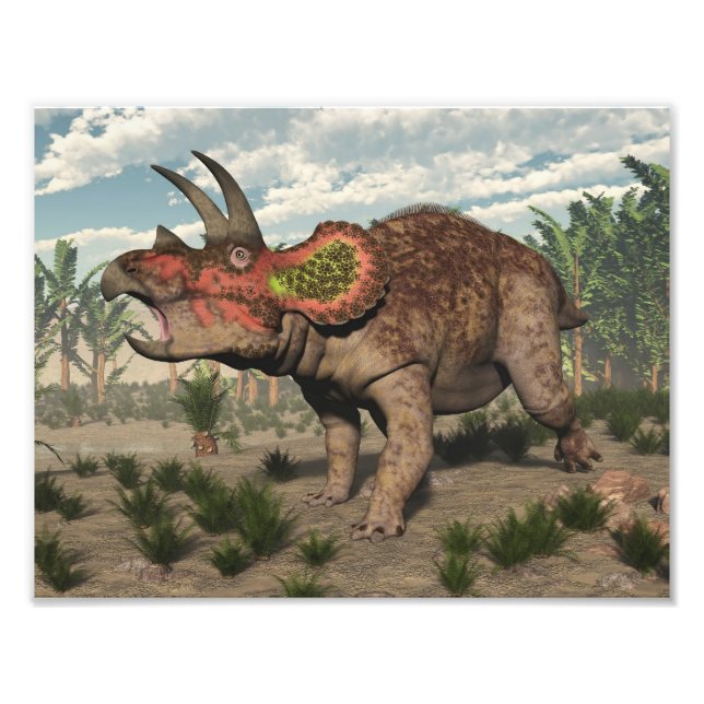 Foto Triceratops dinossauro - renderização 3D (Frente)