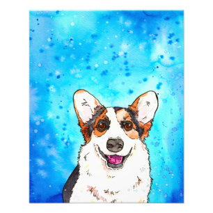 Foto Tricolor Corgi Watercolor Adorável