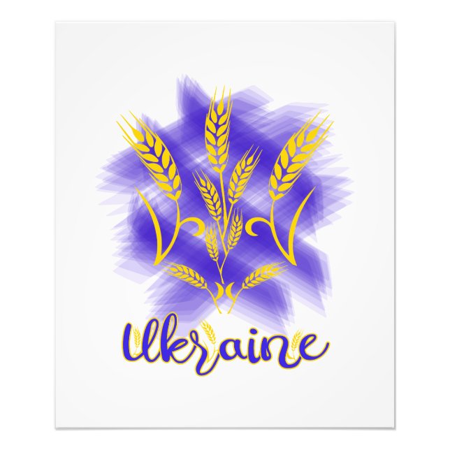 Foto Tridente ucraniano feito de orelha de trigo (Frente)