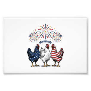 Foto Trio de Frango Patriótico Vetor de Gravação Vintag