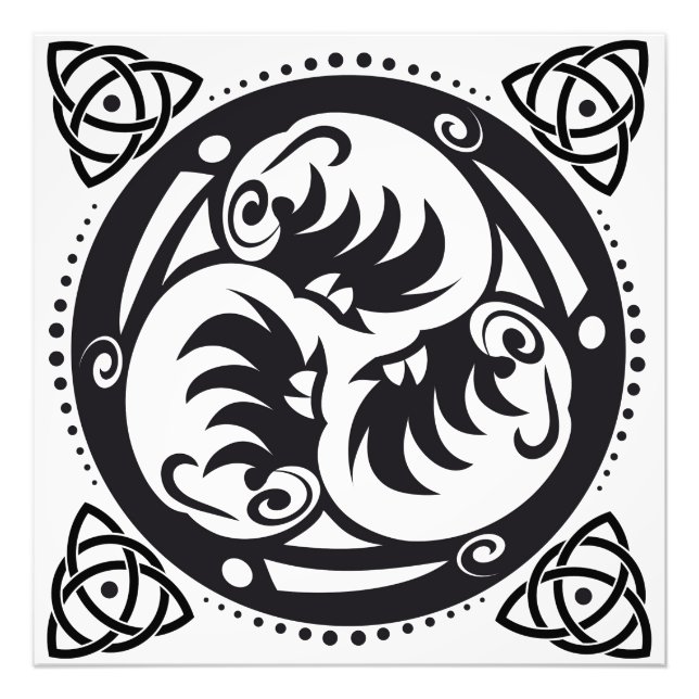 Foto Triskelion Celtic Knot Mandala Design Black (Frente)