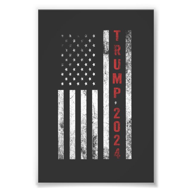 Foto Trump 2024 American Flag Distress Vintage Gift (Frente)