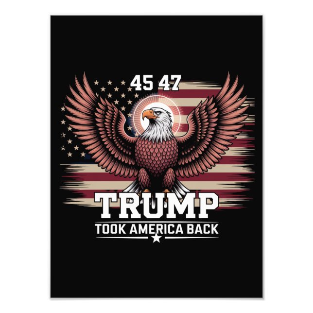 Foto Trump 45º 47º Presidente Flag 2025 Eagle America (Frente)