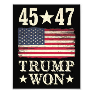 Foto Trump Ganhou 2024 45 47º Presidente Bandeira Dos E