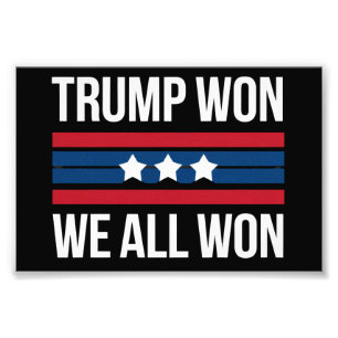 Foto Trump Venceu Nós Todos Vencemos 2024 Bandeira EUA 