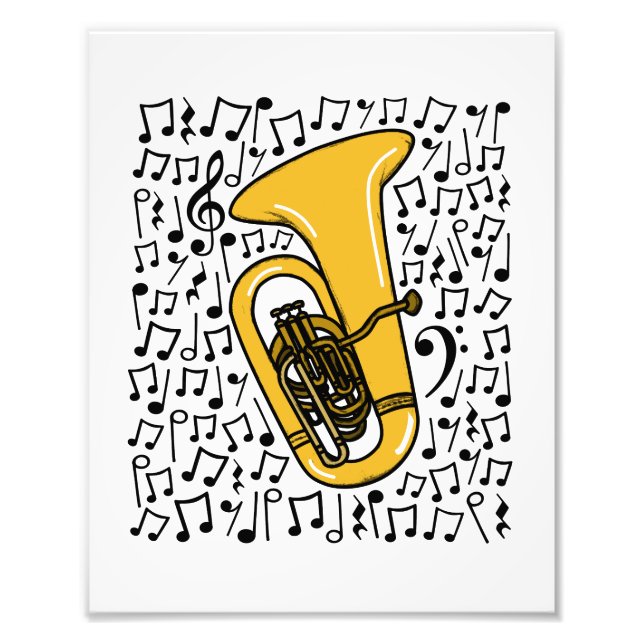 Foto Tuba Musical Notes Tubaist Brass Músico (Frente)