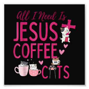 Foto Tudo o que Preciso é Jesus, Café e Gatos Fu Cristi
