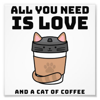 Foto Tudo que você precisa é amor e um gato de café