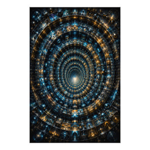 Foto Túnel de Mosaico Micro Còsmico Infinito Poster 3D