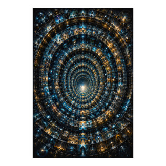 Foto Túnel de Mosaico Micro Còsmico Infinito Poster 3D