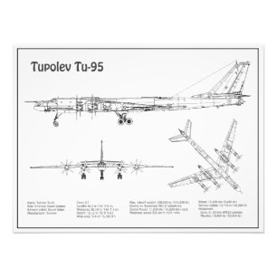 Foto Tupolev Tu-95 - Planos Blueprint do avião BD