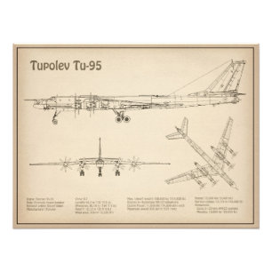 Foto Tupolev Tu-95 - Planos de Impressão de Avião SD
