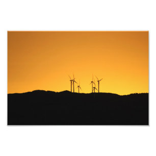 Foto Turbinas eólicas no por do sol