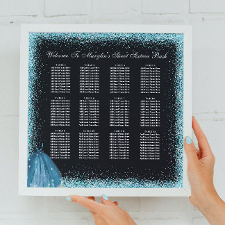 Foto Turquesa Glitter Foil Balão Sentado