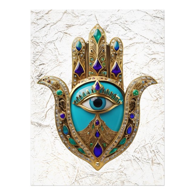 Foto Turquesa Terceiro Olho Hamsa (Frente)