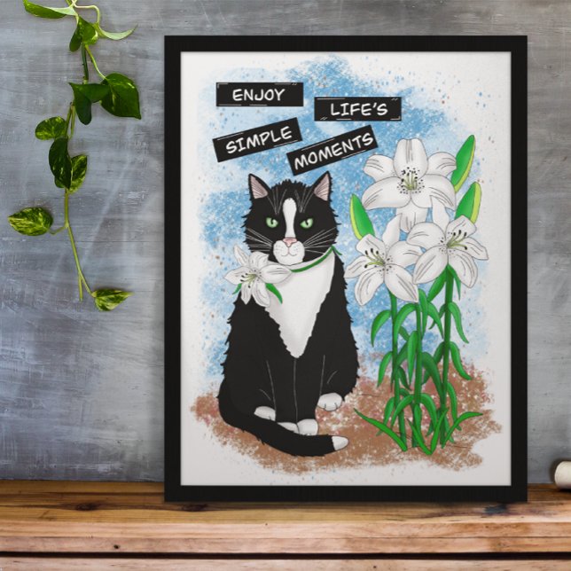 Foto Tuxedo Cat e Lily | Cotação Inspirativa (Criador carregado)