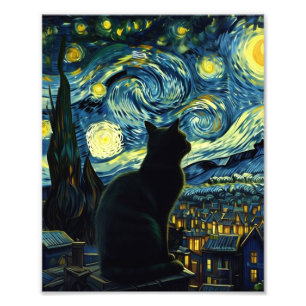 Foto Tuxedo Cat Starry Night Tuxedo Proprietário de Cat