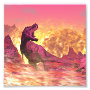 Foto Tyrannosaurus rex morrendo por causa de meteoritos