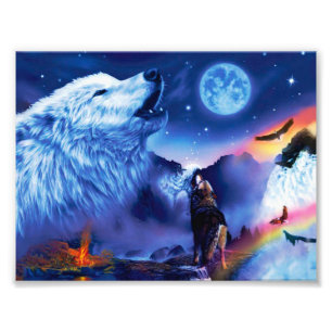 Foto Um bando de lobos numa noite escura