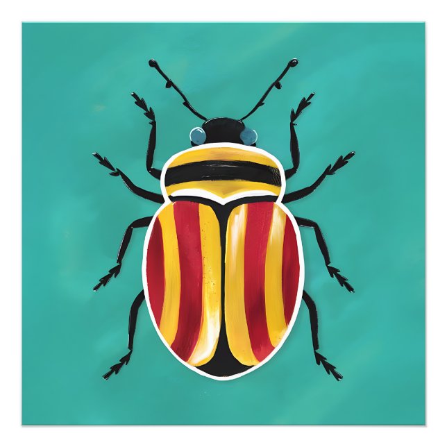 Foto Um besouro vibrante com faixa vermelha, amarela e  (Frente)